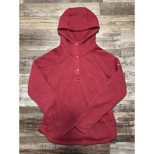 Columbia Red Button-Up Pullover Hoodie Women's Small